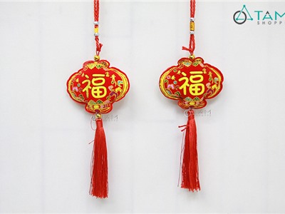 Dây treo túi thơm vải nhung chữ Phước D35cm T-DTRT-59